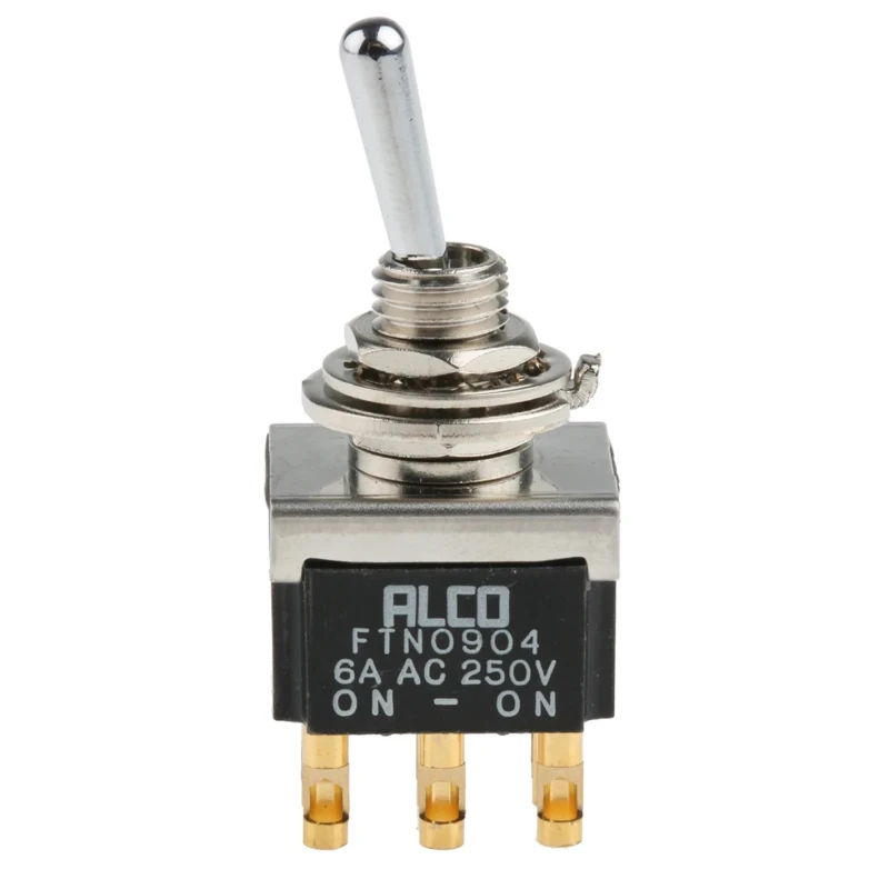TE Connectivity DPDT Toggle Switch Panel Mount, Solder Terminal, On-On, 4A, IP68/IP67, 12V DC, 250V AC FTN0904