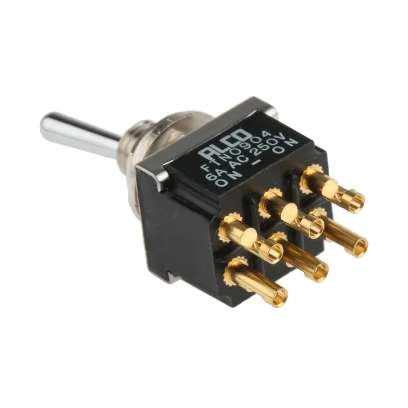 TE Connectivity DPDT Toggle Switch Panel Mount, Solder Terminal, On-On, 4A, IP68/IP67, 12V DC, 250V AC FTN0904