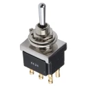 TE Connectivity Panel Mount Toggle Switch DPDT On-Off-On Solder Terminal 12V DC 250V AC IP68S FTP0904