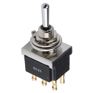 TE Connectivity Panel Mount Toggle Switch DPDT On-Off-On Solder Terminal 12V DC 250V AC IP68S FTP0904
