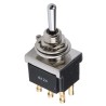 TE Connectivity Panel Mount Toggle Switch DPDT On-Off-On Solder Terminal 12V DC 250V AC IP68S FTP0904