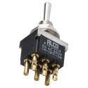 TE Connectivity Panel Mount Toggle Switch DPDT On-Off-On Solder Terminal 12V DC 250V AC IP68S FTP0904
