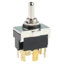 TE Connectivity Toggle Switch Panel Mount On-Off-On DPDT Tab Terminal 30 V DC IP67 Brass Actuator AWTT1504