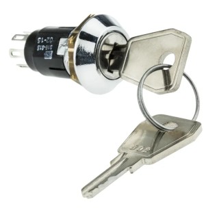 Lorlin Key Switch DPDT, 2 Positions, 1A, Random Key, Zinc Alloy, SRL5LD2