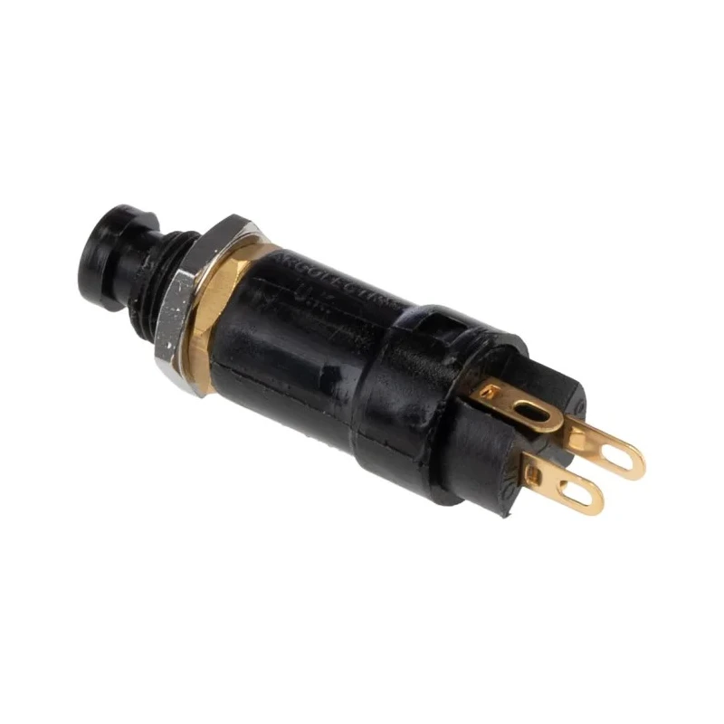 Arcolectric (Bulgin) Ltd Miniature Push Button Switch, Momentary, SPST, 250V AC, 500mA, Panel Mount, IP66, Black T0919SOAAE
