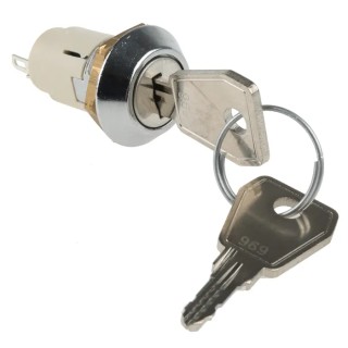 Lorlin Key Switch SPDT 1A 2-Way Random Key Zinc Alloy Solder Terminal Round Bezel SRL5ED2