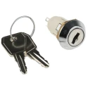 Lorlin Key Switch SPDT 1A 2-Way Random Key Zinc Alloy Solder Terminal Round Bezel SRL5ED2