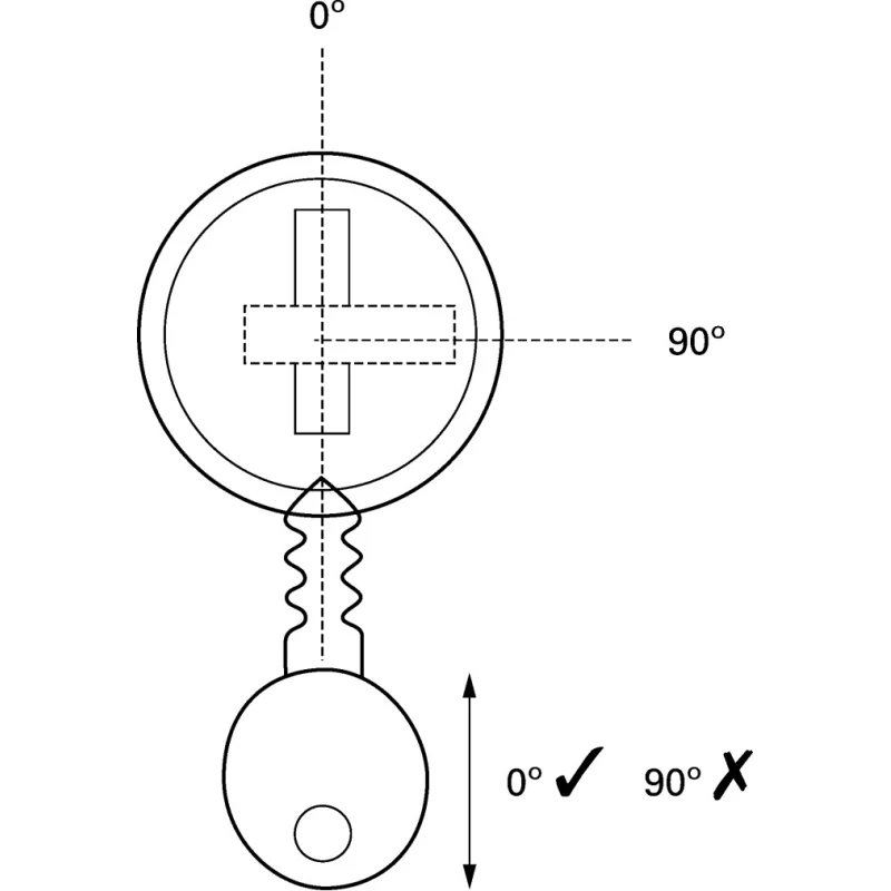 Lorlin Key Switch SPDT 1A 2-Way Random Key Zinc Alloy Solder Terminal Round Bezel SRL5ED2