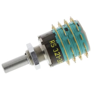 NSF GX non short 6 Position 4P6T Rotary Switch 250mA Solder Panel Mount 125V AC 60V DC 500401-000-000-000