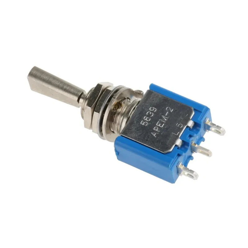APEM Toggle Switch Panel Mount On-Off-On SPDT Solder Terminal 4A 30V DC 250V AC 5639A9