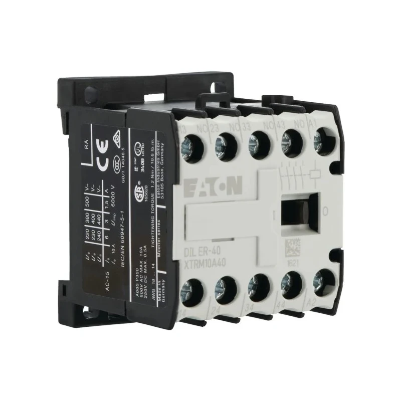 Eaton DILER Contactor 4-Pole 3A 110V AC Coil 400V AC DIN Rail IP20 051756 DILER-40(110V50HZ,120V60HZ)