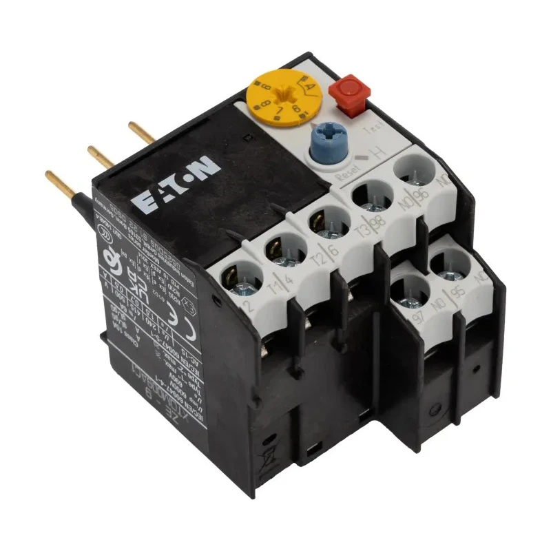 Eaton ZE Series Overload Relay, 6–9A FLC, 1 NO/1 NC, 9A Contact Rating, 6W, 600V AC, Direct Mount, 014708 ZE-9