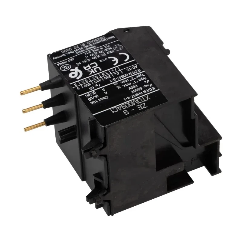 Eaton ZE Series Overload Relay, 6–9A FLC, 1 NO/1 NC, 9A Contact Rating, 6W, 600V AC, Direct Mount, 014708 ZE-9