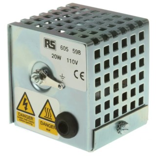 RS PRO Enclosure Heater 110V AC 20W 45°C Surface Mount 65mm x 67mm Cable Connection 605-598