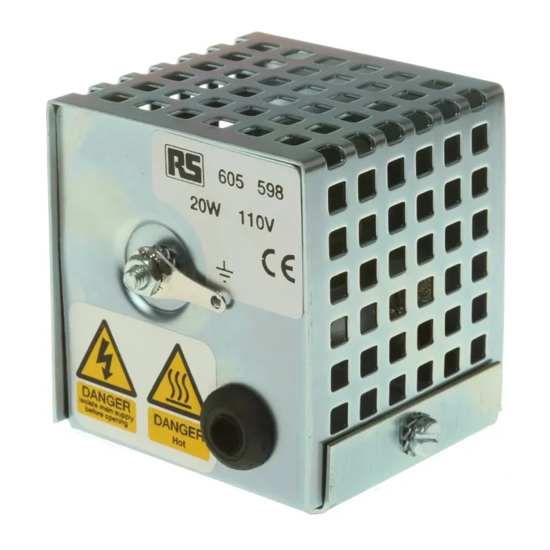 RS PRO Enclosure Heater 110V AC 20W 45°C Surface Mount 65mm x 67mm Cable Connection 605-598