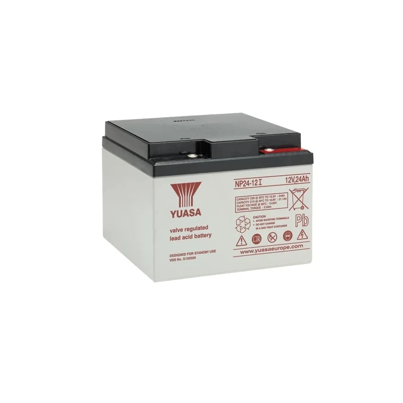 Yuasa Sealed Lead Acid Battery 12V 24Ah VRLA AGM NP24-12I, 175mm x 125mm, Industrial
