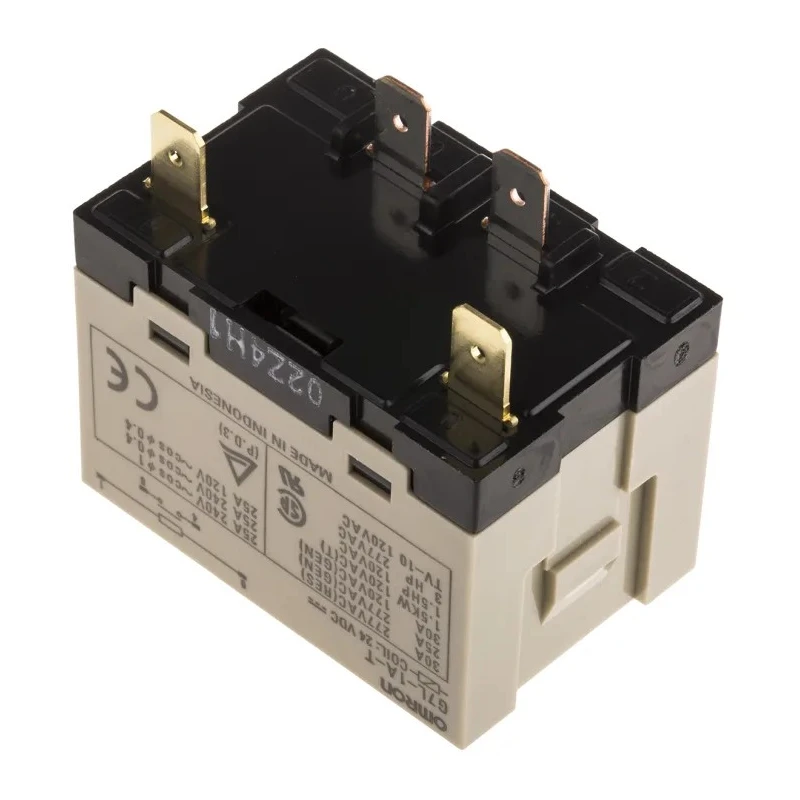Omron Panel Power Relay 24V DC Coil, 30A Switching Current, SPST, Quick Connect, G7L-1A-T DC24
