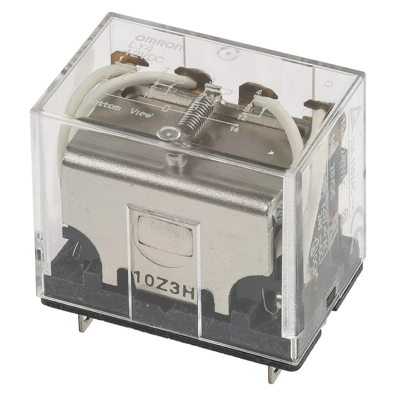 Omron Power Relay 12V DC Coil, 10A Switching 4PDT Plug-In Terminal LY4 12VDC