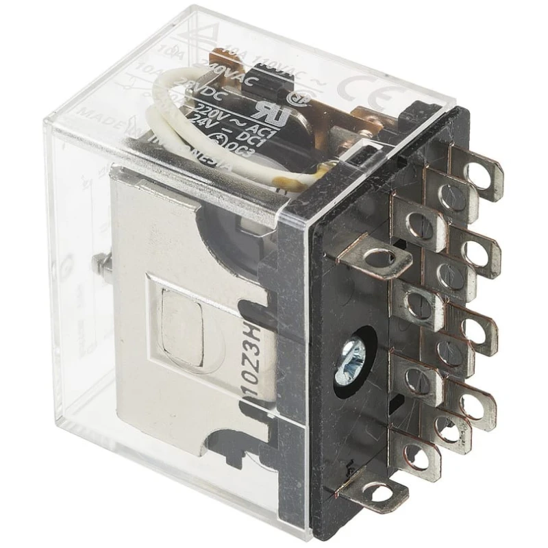 Omron Power Relay 12V DC Coil, 10A Switching 4PDT Plug-In Terminal LY4 12VDC