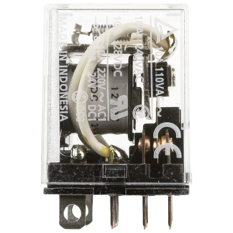 Omron Power Relay 12V DC Coil, 10A Switching 4PDT Plug-In Terminal LY4 12VDC