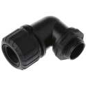 Adaptaflex Conduit Fitting, 21 mm Nominal Size, M20 Thread, Black, Polyamide 66, IP69K, IP67, IP66, IP68 ASF21/M20/90