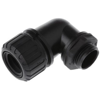 Adaptaflex Conduit Fitting, 21 mm Nominal Size, M20 Thread, Black, Polyamide 66, IP69K, IP67, IP66, IP68 ASF21/M20/90