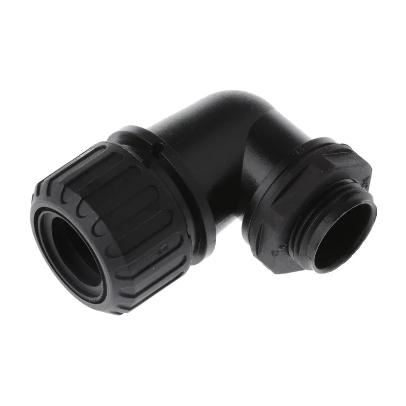 Adaptaflex Conduit Fitting, 21 mm Nominal Size, M20 Thread, Black, Polyamide 66, IP69K, IP67, IP66, IP68 ASF21/M20/90