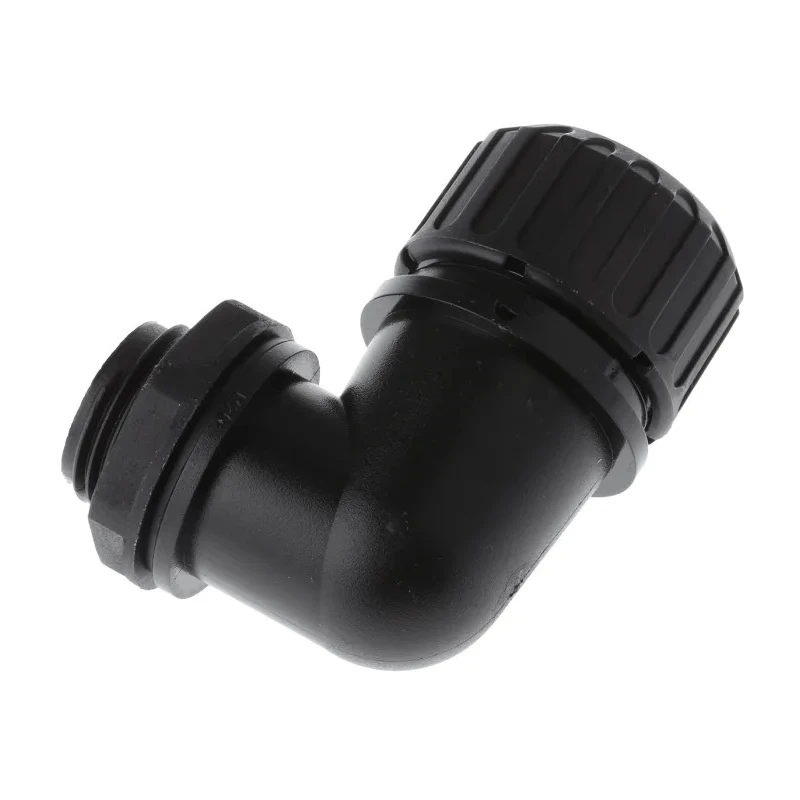 Adaptaflex Conduit Fitting, 21 mm Nominal Size, M20 Thread, Black, Polyamide 66, IP69K, IP67, IP66, IP68 ASF21/M20/90
