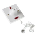 MK Electric 1 Way Ceiling Pull Switch White 50A Cord 1.5m BS 7671:2008/BS EN 60669-1:2000 3164 WHI