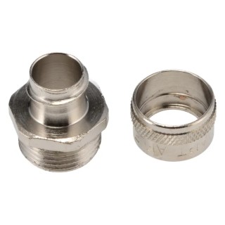 Adaptaflex Nickel Plated Brass Conduit Fitting 9.5 mm, M20 Thread, IP54, Silver 7TCA296020R0102 SP16/M20/A