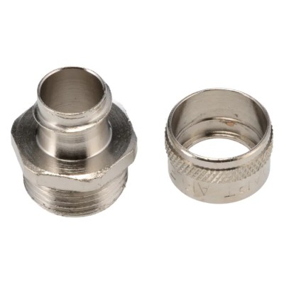 Adaptaflex Nickel Plated Brass Conduit Fitting 9.5 mm, M20 Thread, IP54, Silver 7TCA296020R0102 SP16/M20/A