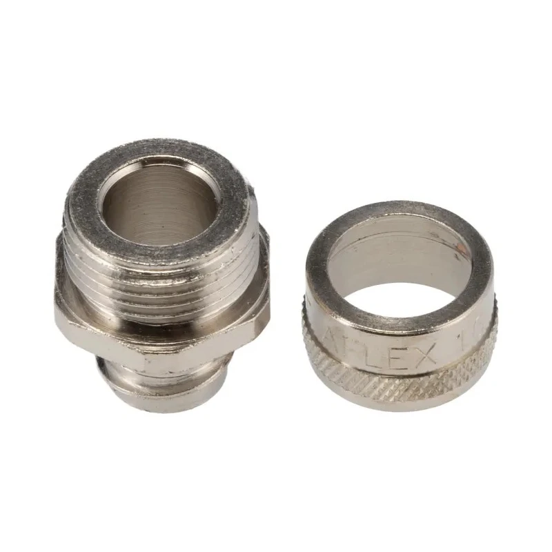 Adaptaflex Nickel Plated Brass Conduit Fitting 9.5 mm, M20 Thread, IP54, Silver 7TCA296020R0102 SP16/M20/A