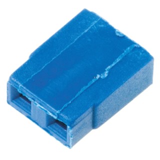 HARWIN M20 Jumper Cap Straight Female Blue Open Top, 2 Way, 1 Row, 2.54 mm Pitch, 3A, Polybutylene Terephthalate M7571-05