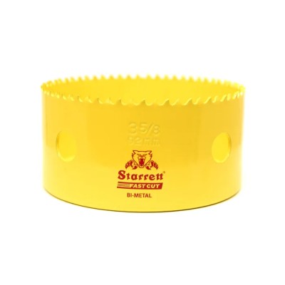 Starrett HSS Bi-Metal Hole Saw, 92 mm Diameter, 38 mm Cut Depth, FCH0358-G
