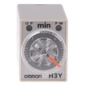 Omron DIN Rail Timer Relay 4-Contact 24V AC, 125V DC, 0.1–3 min ON Delay, 4PDT H3Y-4 AC24 3M