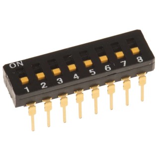 Omron Slide Rotary Coded DIP Switch Through Hole A6D-8100, Low Profile, Slide Actuator, Gold-Plated Contacts