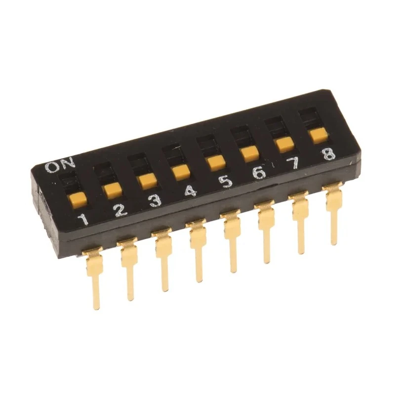 Omron Slide Rotary Coded DIP Switch Through Hole A6D-8100, Low Profile, Slide Actuator, Gold-Plated Contacts