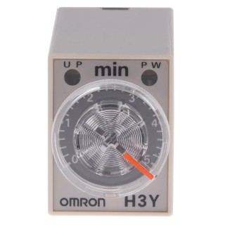 Omron DIN Rail Timer Relay 4-Contact, 100–120V AC, 125V DC, 0.2–5 min ON Delay, 4PDT, IP40 H3Y-4 100-120VAC 5M