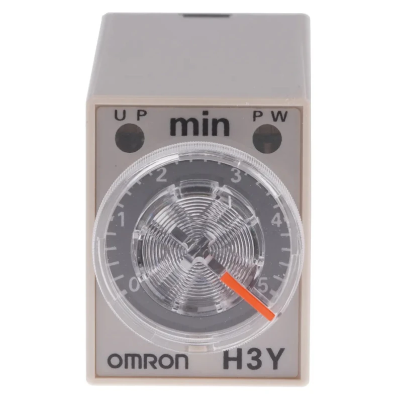 Omron DIN Rail Timer Relay 4-Contact, 100–120V AC, 125V DC, 0.2–5 min ON Delay, 4PDT, IP40 H3Y-4 100-120VAC 5M