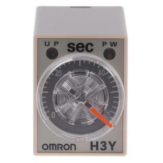 Omron DIN Rail Timer Relay, 4-Contact, ON Delay, 2–60 s, 100–120V AC, 125V DC, 5A, 4PDT, IP40, H3Y-4 100-120VAC 60S