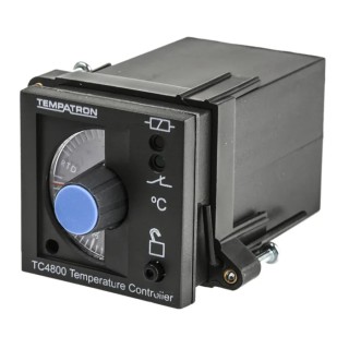 Tempatron Panel On-Off Temperature Controller, 1 Output Relay, 24V AC, 110/230V Supply, LED Display TC4830-52-110/230VAC