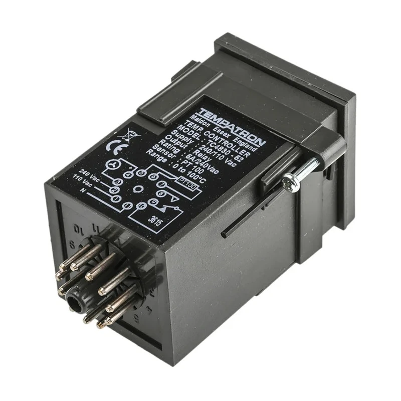 Tempatron Panel On-Off Temperature Controller, 1 Output Relay, 24V AC, 110/230V Supply, LED Display TC4830-52-110/230VAC