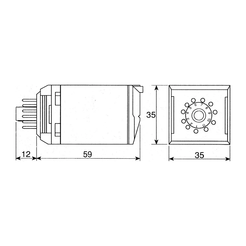 Releco PCB Power Relay 24V AC Coil 10A Switching Current 3PDT Plug-In MRC Series C3-A30X / AC 24 V