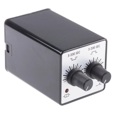 Tempatron 2B Series Timer Relay DPDT 2BDC200SLP200SLP240VAC, 2 Contacts, 240V AC, 5–200s, IP40, 10A, 8-Pin