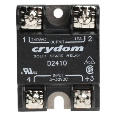 Crydom D2 Series Solid State Relay, 10A, Panel Mount, 280Vrms Load, 32V DC Control, IP20, D2410