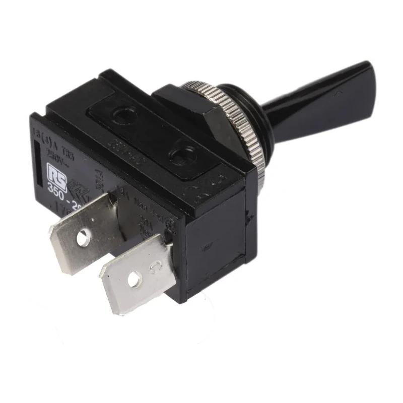 Arcolectric (Bulgin) Ltd Toggle Switch Panel Mount SPST On-Off 16A 250V AC Tab Terminal IP40 Polycarbonate C1700HOAAG