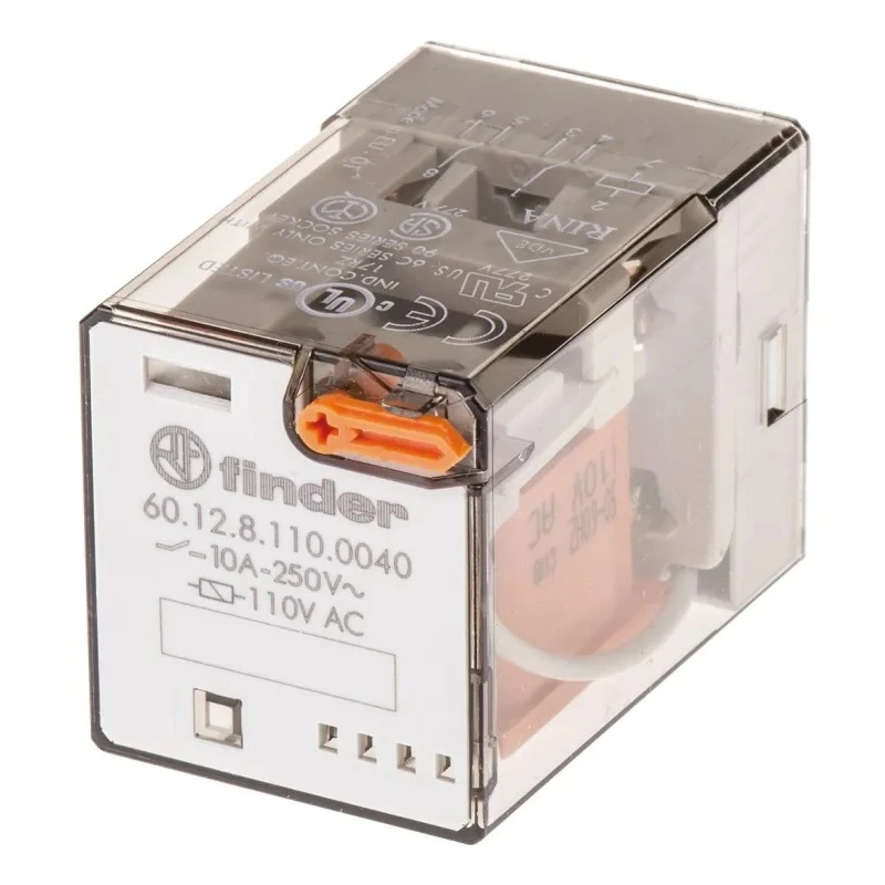 Finder Power Relay 110V AC Coil 10A DPDT PCB Pin 400V AC 60.12.8.110.0040
