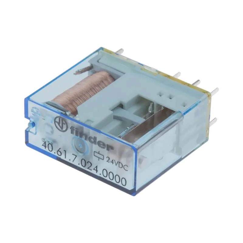 Finder PCB Power Relay 24V DC Coil, 16A Switching Current, SPDT, Through Hole, Silver Alloy Contacts 40.61.7.024.0000