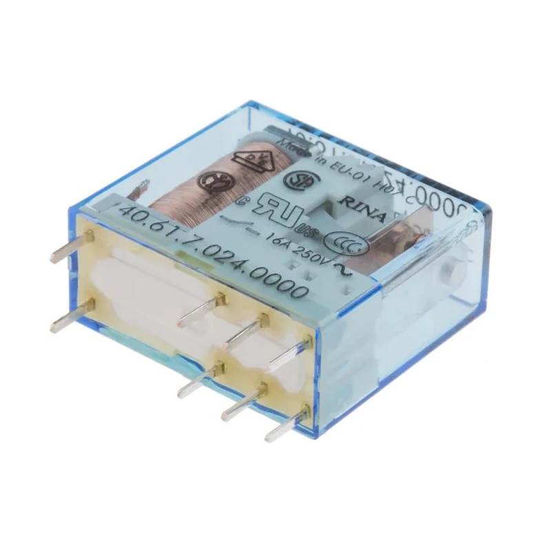 Finder PCB Power Relay 24V DC Coil, 16A Switching Current, SPDT, Through Hole, Silver Alloy Contacts 40.61.7.024.0000