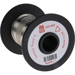 RS PRO Tin Copper Wire 0.56 mm OD, Single Strand, 91.3 m Reel, Corrosion Resistant 355-085